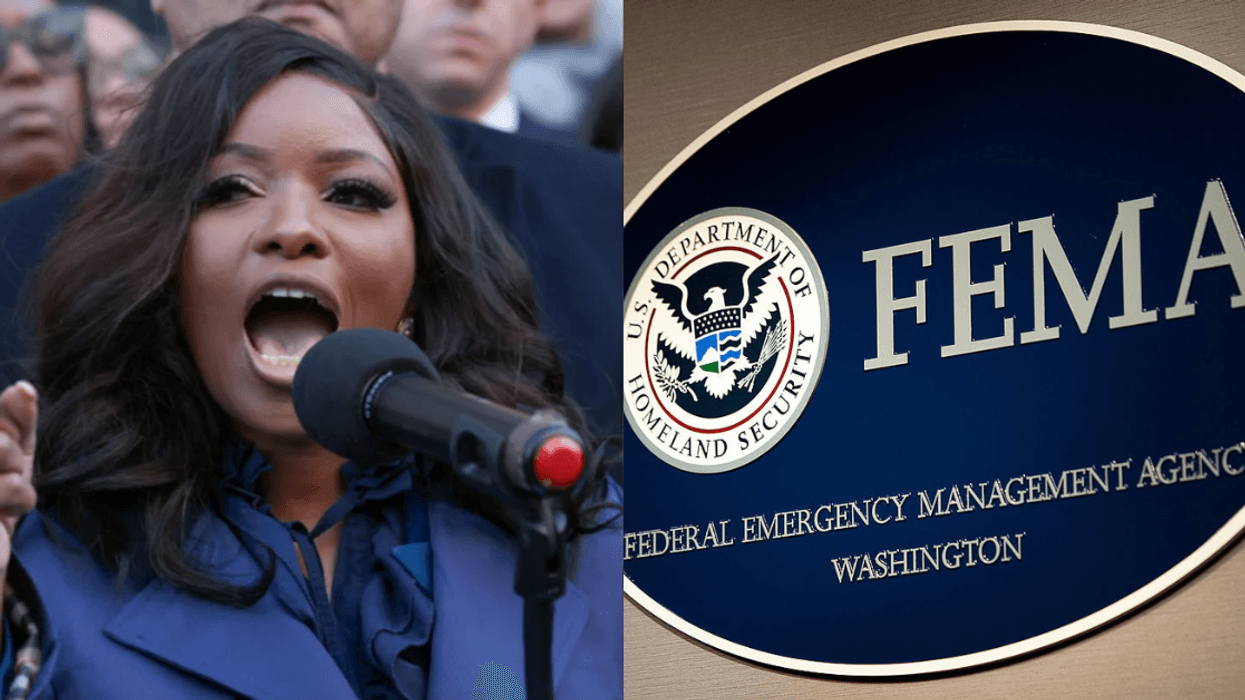 Jasmine Crockett; FEMA logo