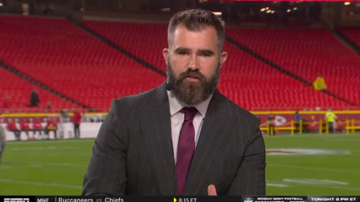 Jason Kelce; screenshot from Awful Announcing's X (Twitter) video