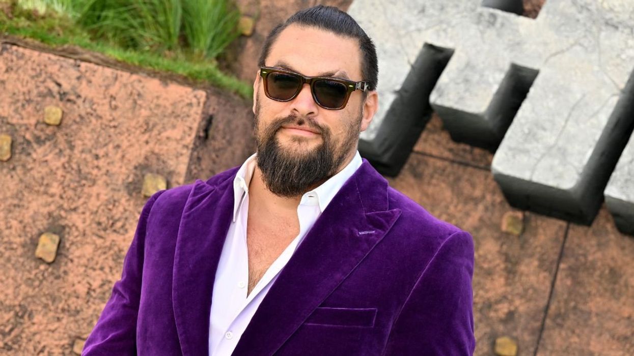 Jason Momoa attends the World Premiere of "A Minecraft Movie" at the Cineworld Leicester Square.