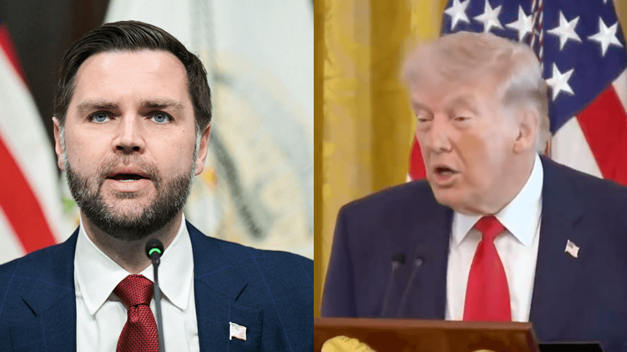 JD Vance; Screenshot of Donald Trump