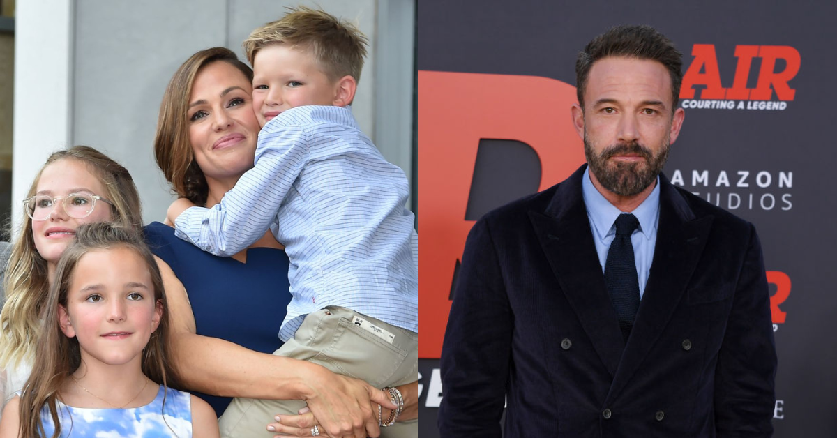 Jennifer Garner with her children; Ben Affleck