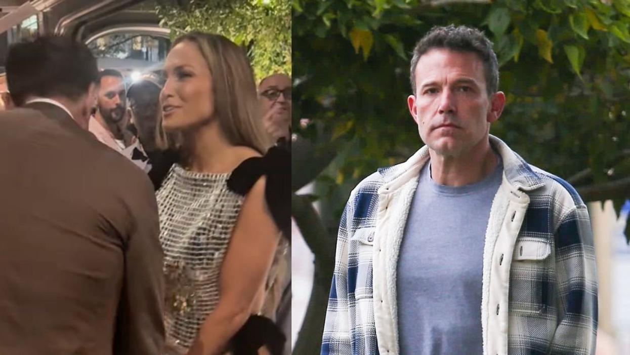 Jennifer Lopez talking to Bobby Cannavale; Ben Affleck