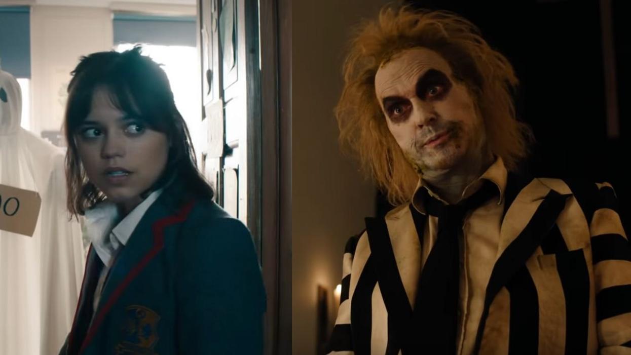 Jenny Ortega as "Astrid Deetz"; Michael Keeton as "Beetlejuice"