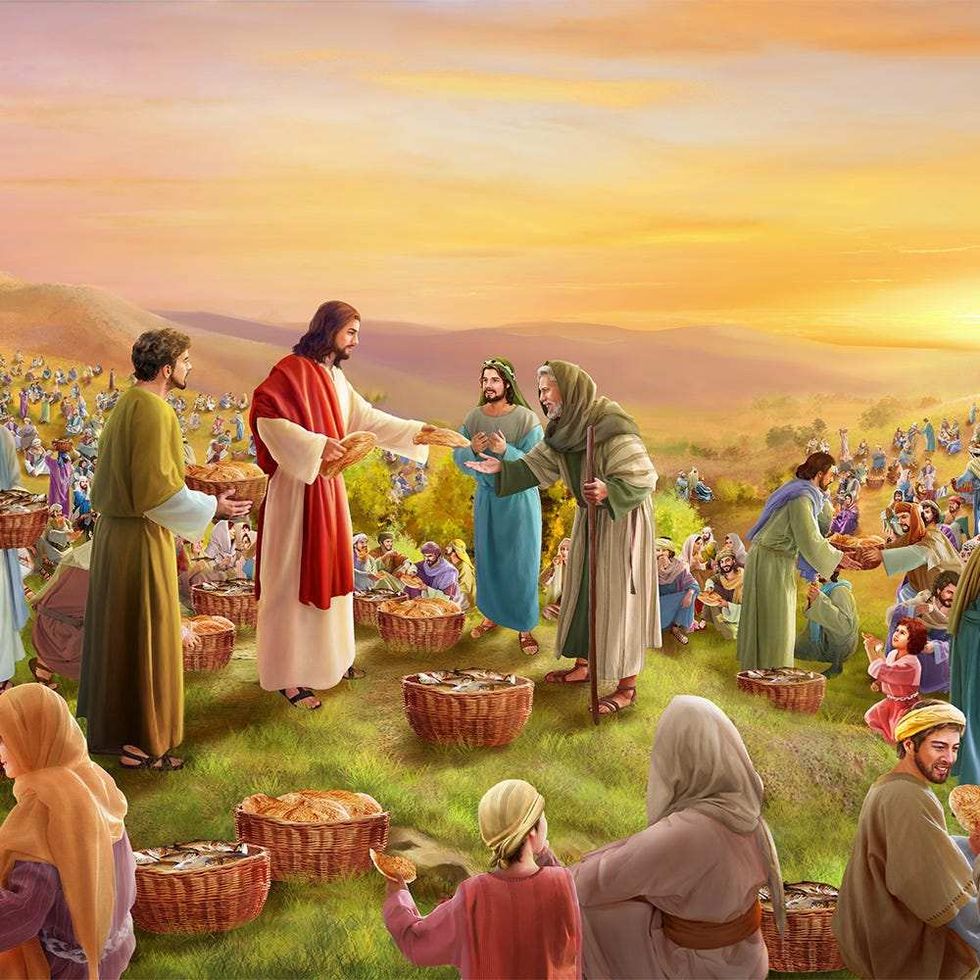 Jesus meme showing him feeding people