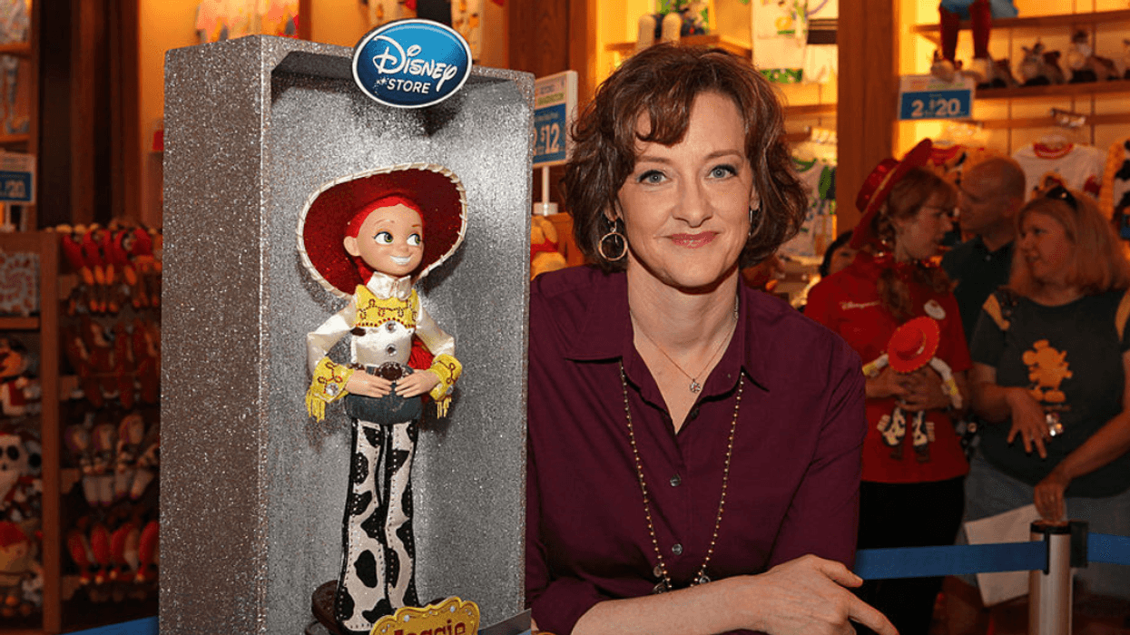 Joan Cusask with Jesse doll from 'Toy Story' franchise