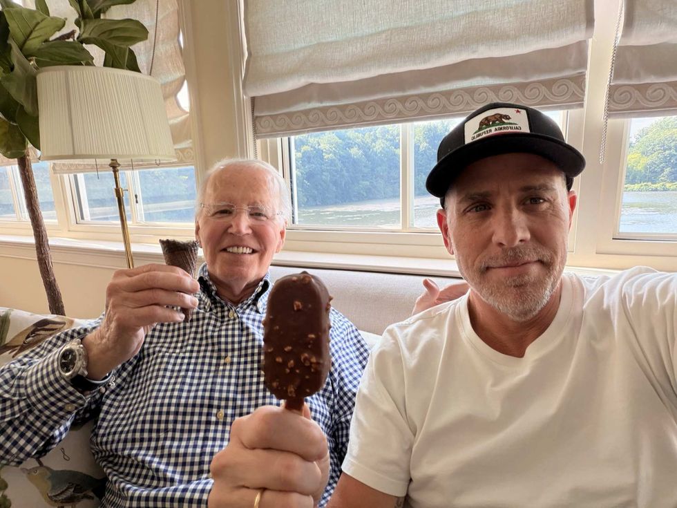 Joe Biden and Hunter Biden eating ice cream