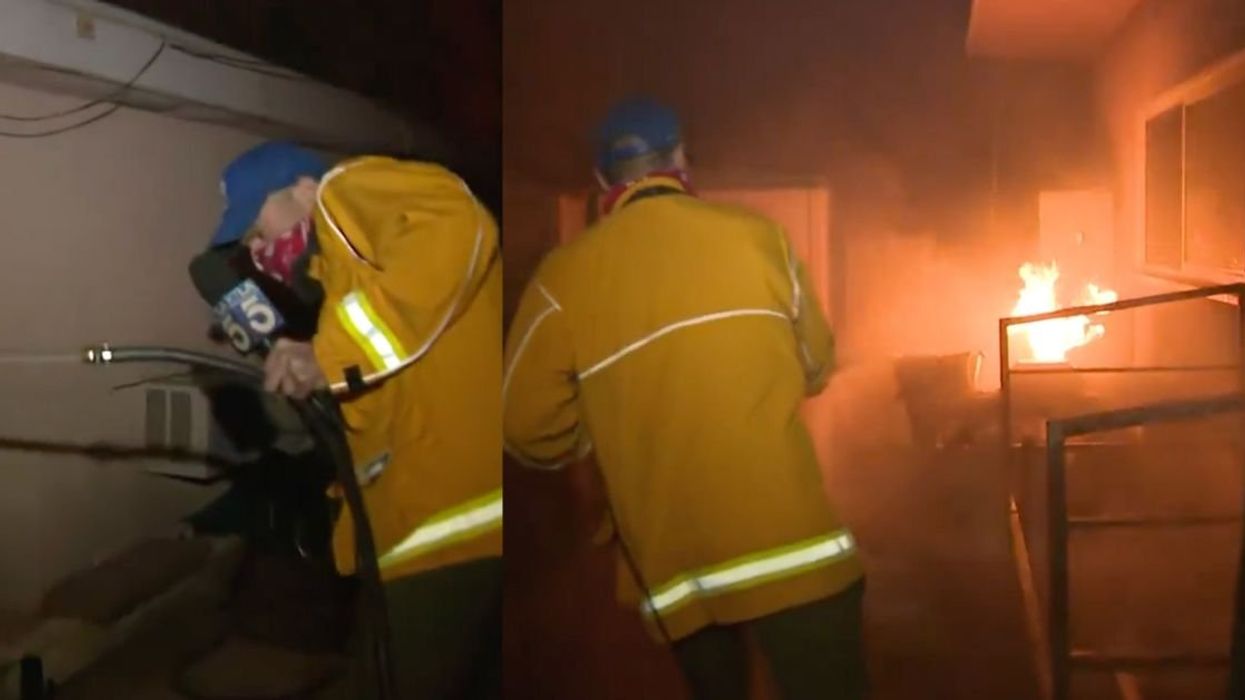 John Fenoglio fighting fire