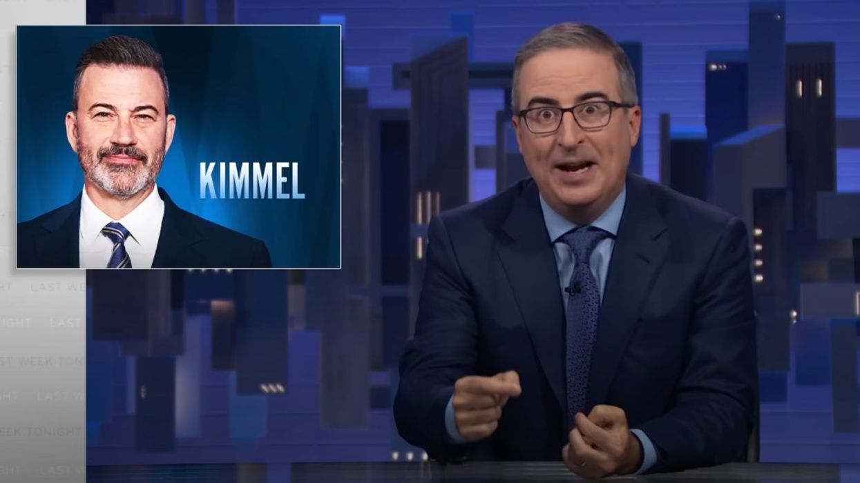 John Oliver discussing Jimmy Kimmel's suspension