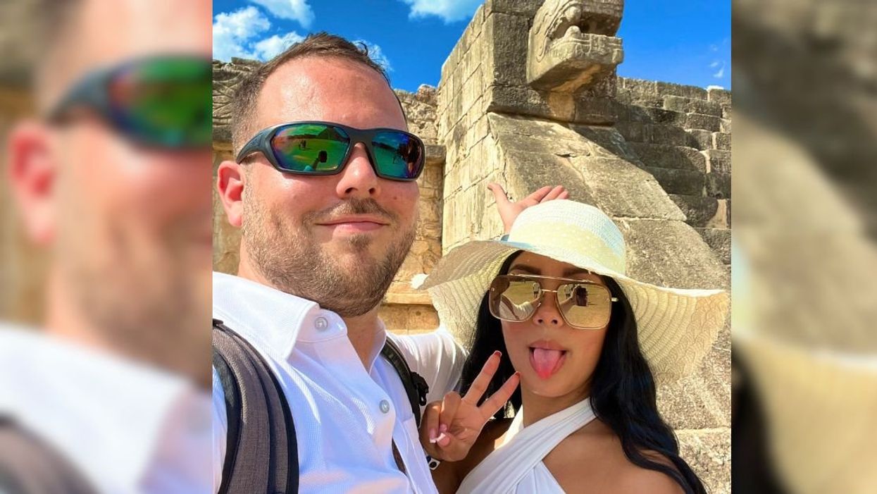 John Poulos on vacation with Valentina Trespalacios