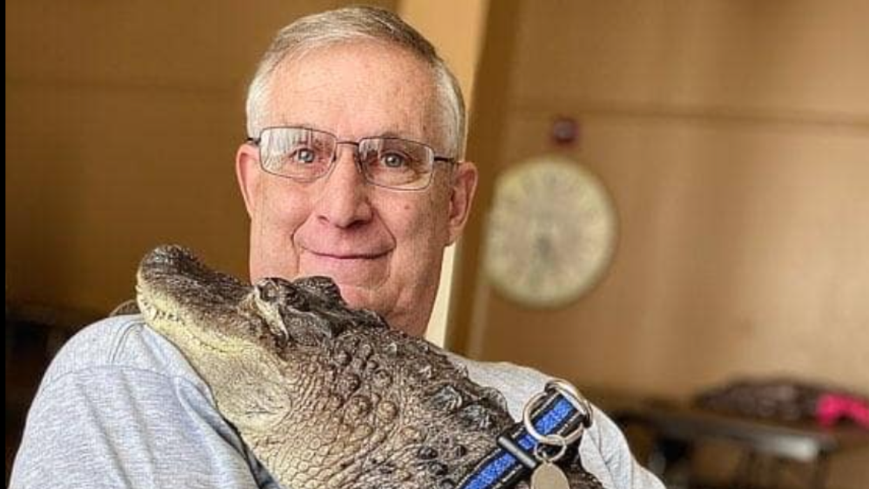 Joie Henney and Wally the alligator