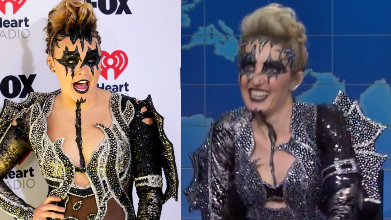 JoJo Siwa; Screenshot of Chloe Fineman parodying Siwa on "SNL"