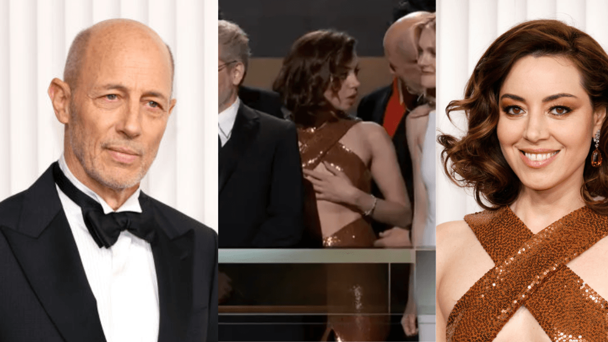 Jon Gries; Screenshot of Aubrey Plaza and Jon Gries on stage; Aubrey Plaza