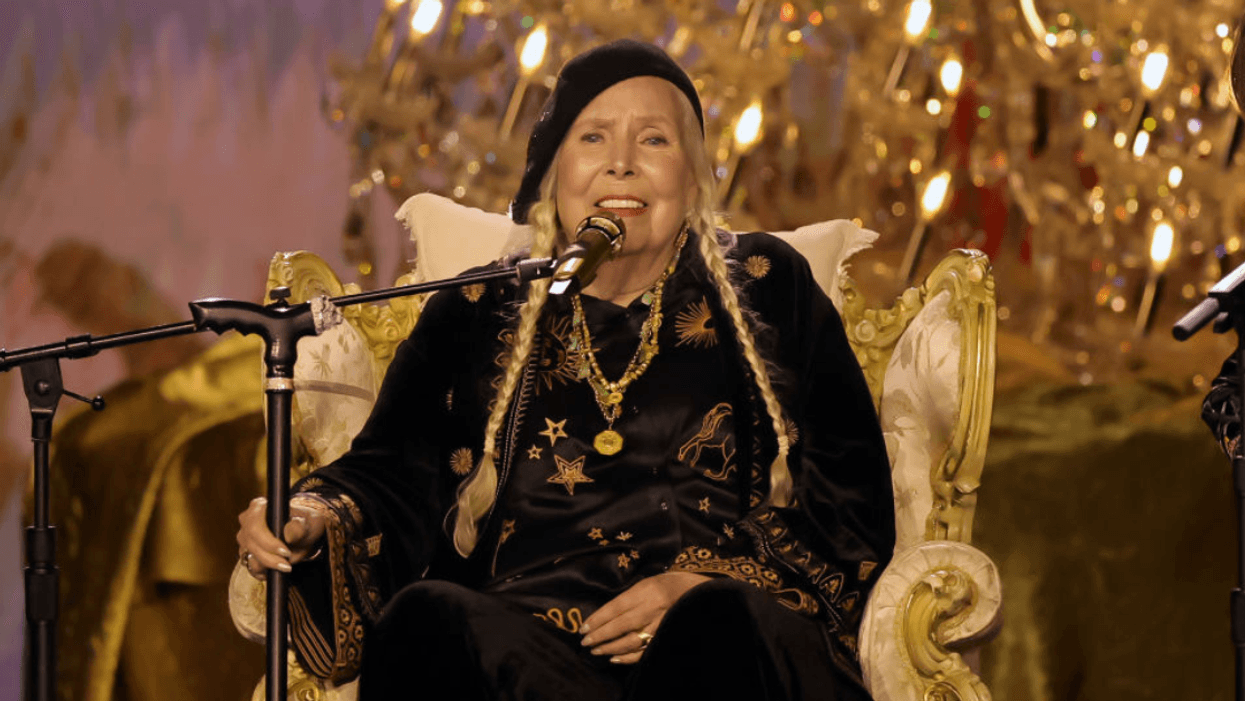 Joni Mitchell performs at the Grammys