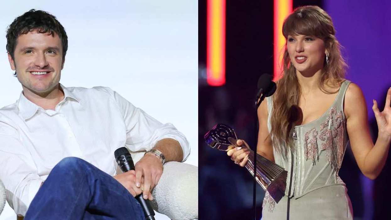 Josh Hutcherson (left) and Taylor Swift (right) are at the center of a viral moment after Hutcherson’s comments about her music sparked Swiftie backlash.