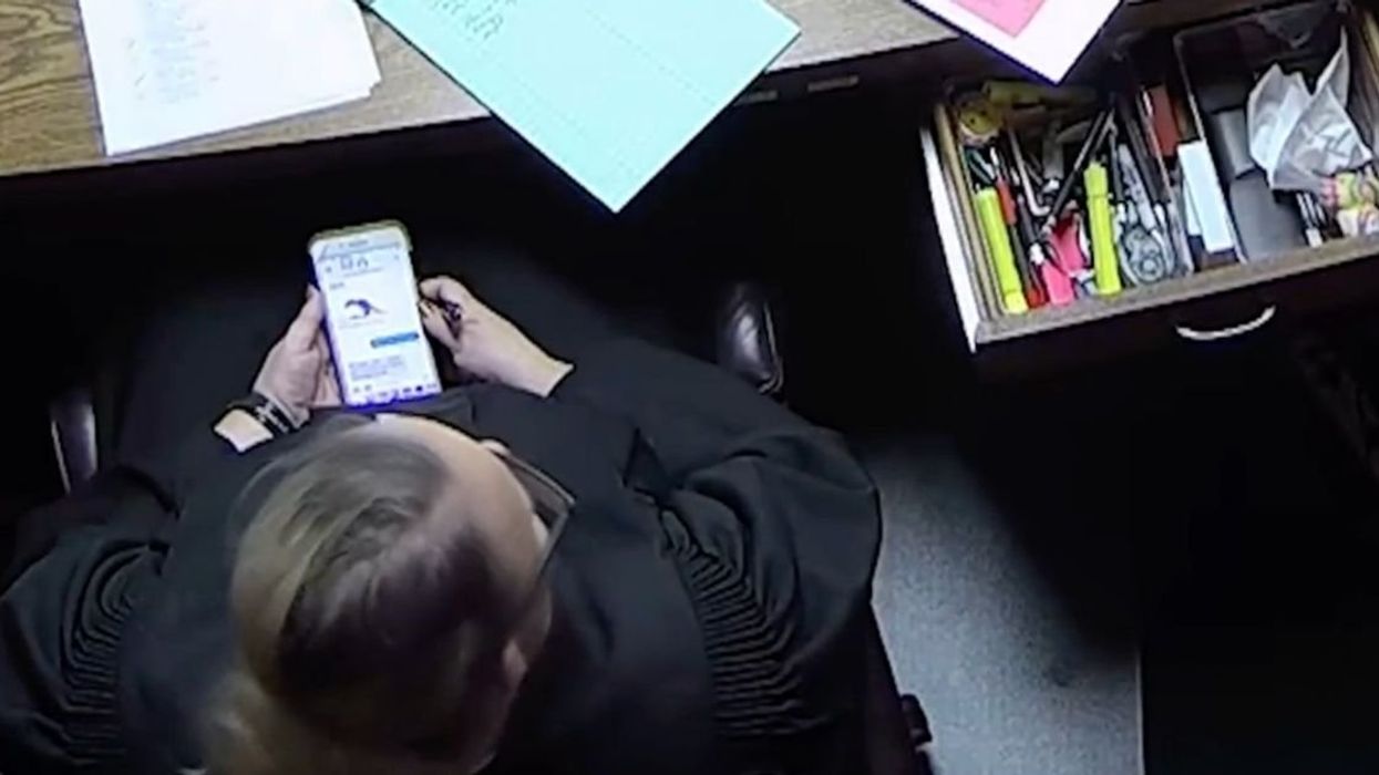 Judge Traci Soderstrom on her phone