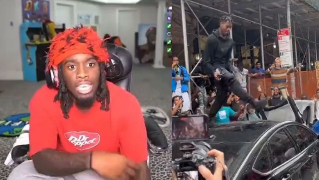 Kai Cenat; sceenshot from a video of the NYC giveaway riot