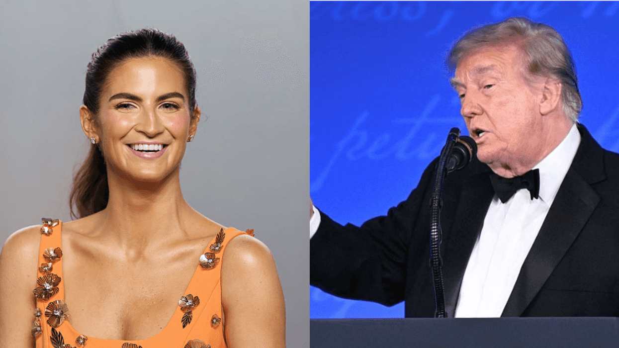 Kaitlan Collins; Donald Trump during WHCA dinner