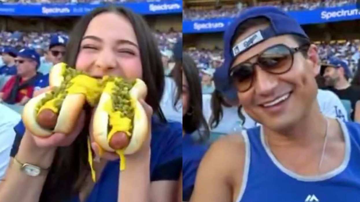 Kalia "YaYa" Wong (left) and Mario Lopez (right) in the A.I.-generated video shared to X.