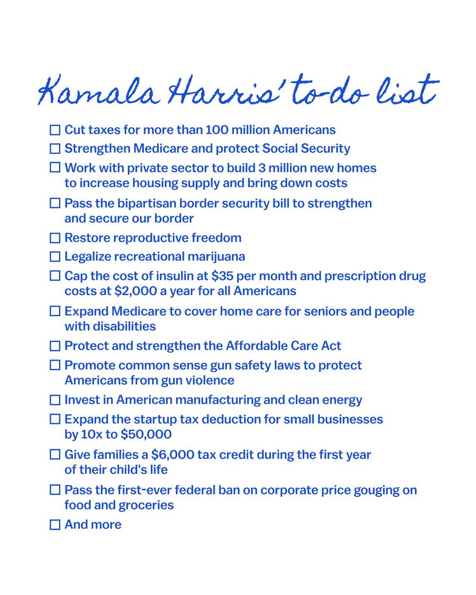 Kamala Harris' "to-do list."