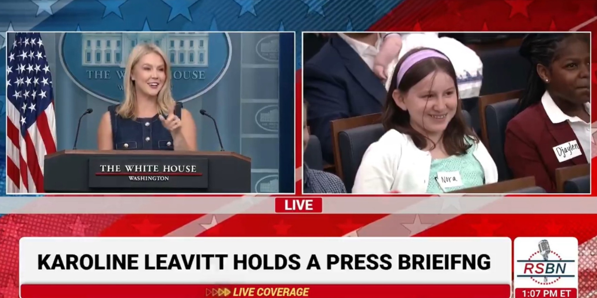 Young Girl's Shady Question About Trump Goes Viral—And Leavitt's Answer Is So Telling