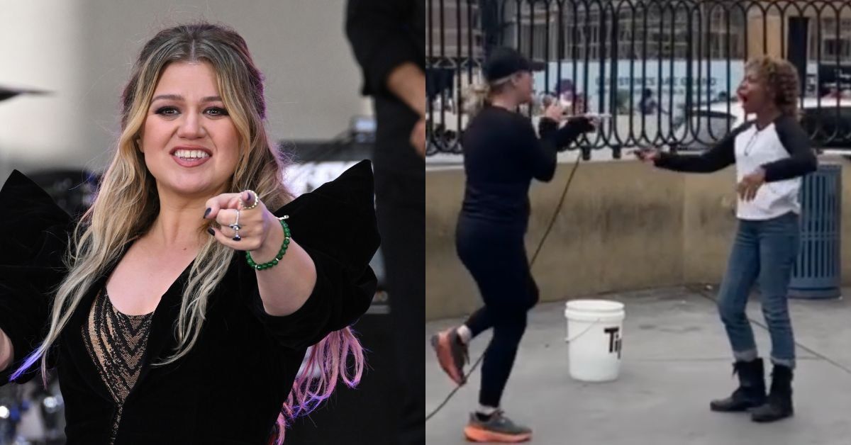 Kelly Clarkson; Clarkson suprising street singer