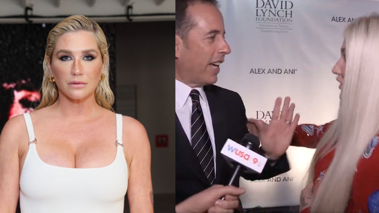 Kesha; screenshot of Seinfeld and Kesha