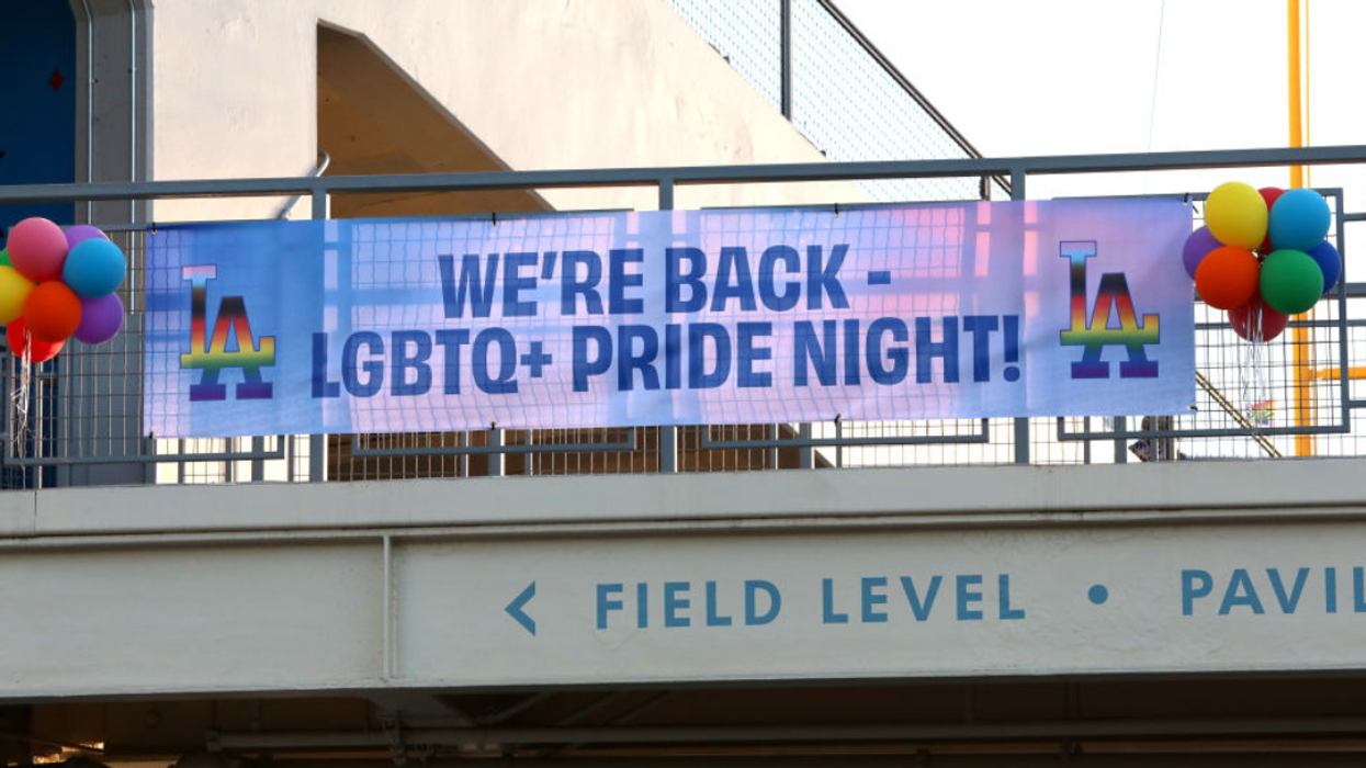 LA Dodgers Pride Night banner