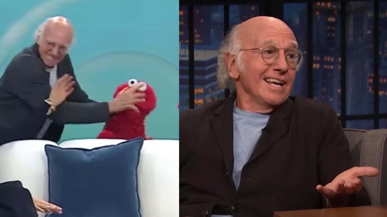 Larry David attacking Elmo on "The Today Show"; Larry David on "Late Night with Seth Meyers"