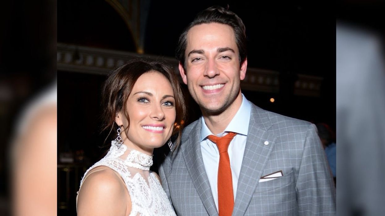 Laura Benanti with Zachary Levi attend the Tony Honors Cocktail Party presenting the 2016 Tony Honors For Excellence In The Theatre