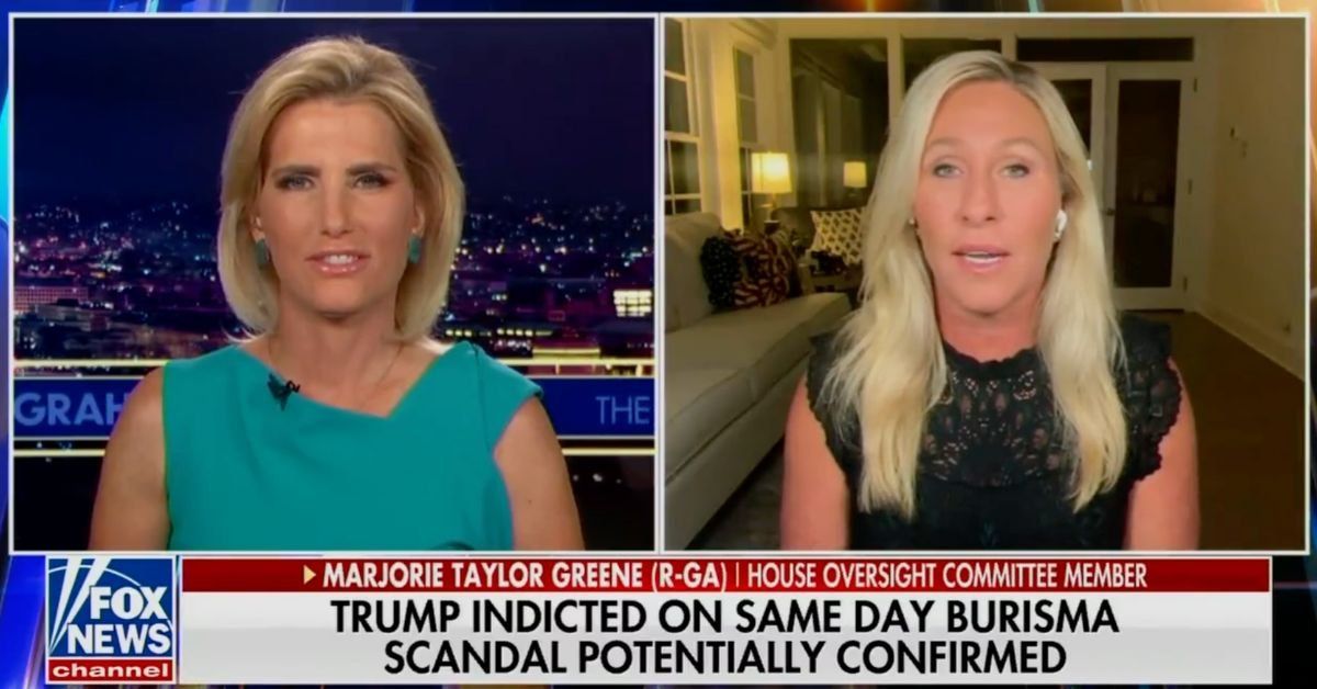 Laura Ingraham and Marjorie Taylor Greene