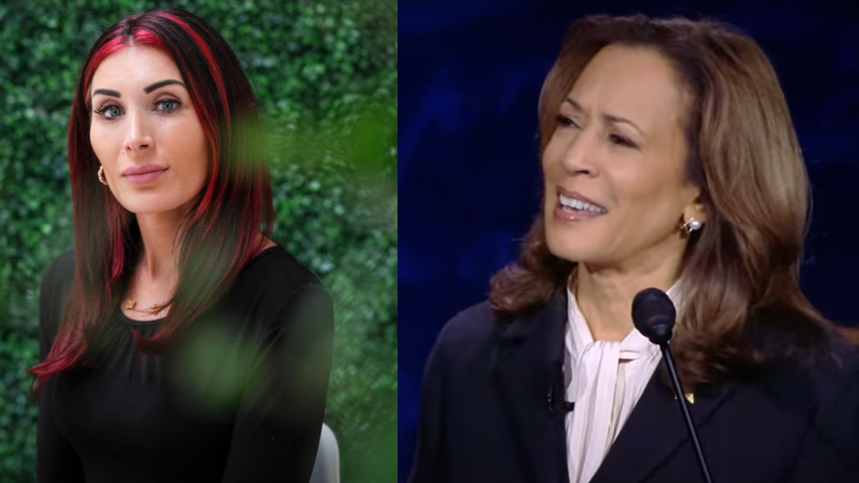 Laura Loomer; Screenshot of Kamala Harris