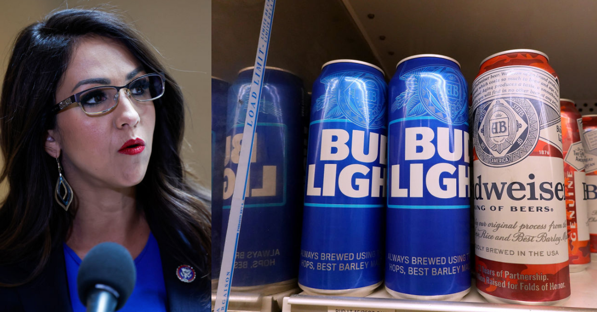 Lauren Boebert; A display of Bud Light and Budweiser