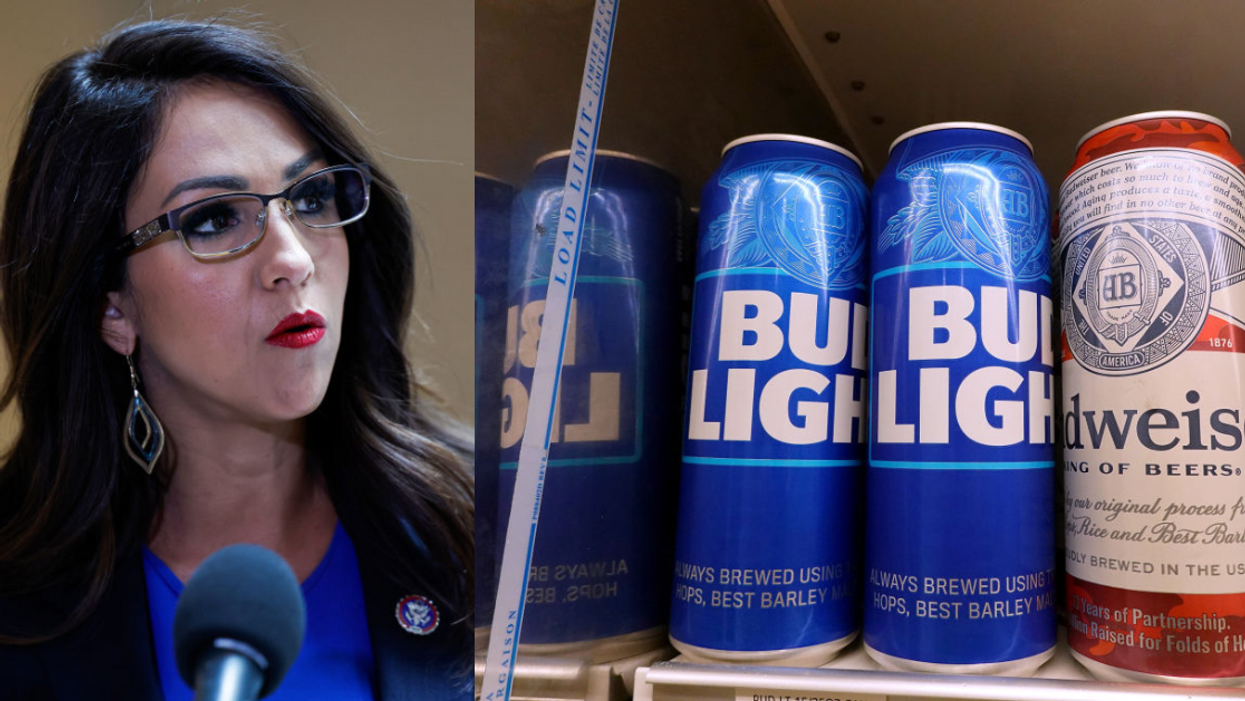 Lauren Boebert; A display of Bud Light and Budweiser