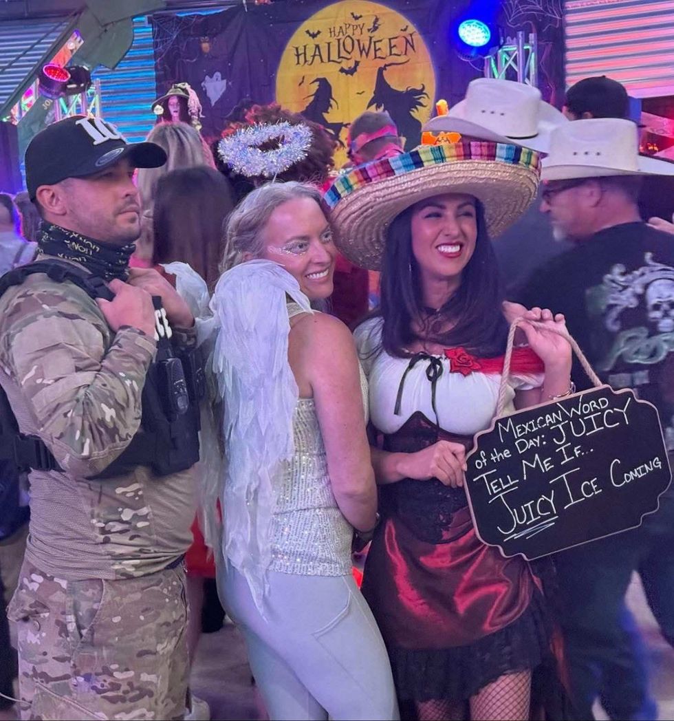 Lauren Boebert, her boyfriend, and a friend at a Halloween party
