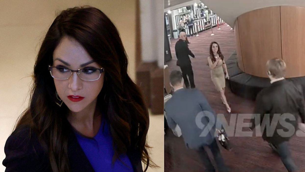 Lauren Boebert; screenshot from security video of Boebert being escorted out of theater