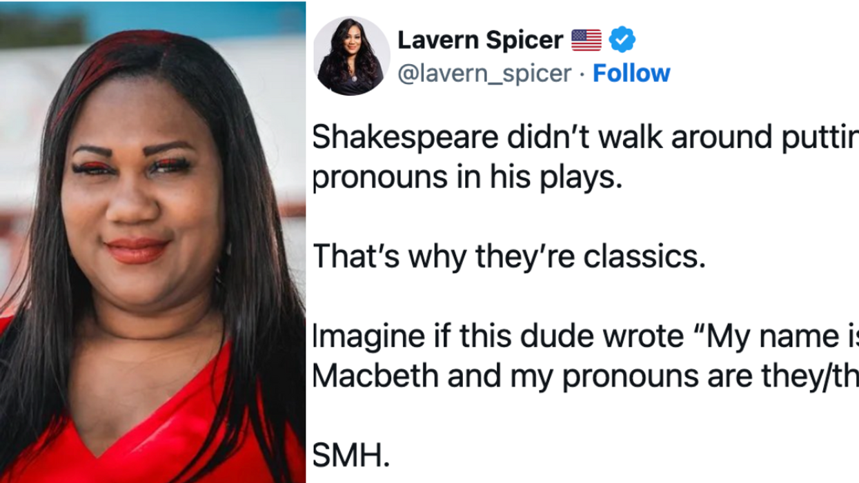 Lavern Spicer; Twitter screenshot of Lavern Spicer's Shakespeare tweet