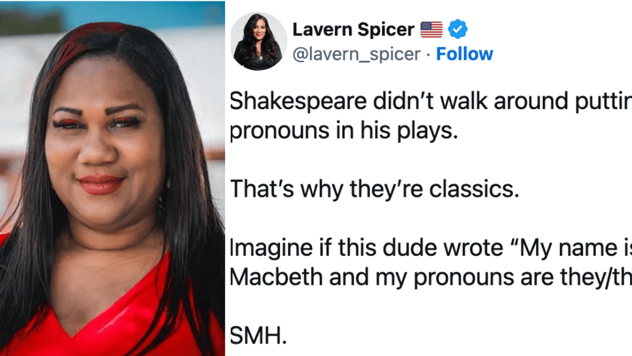 Lavern Spicer; Twitter screenshot of Lavern Spicer's Shakespeare tweet