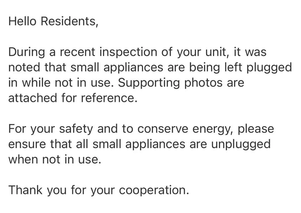 Letter from Redditor South-Basket-887's landlord