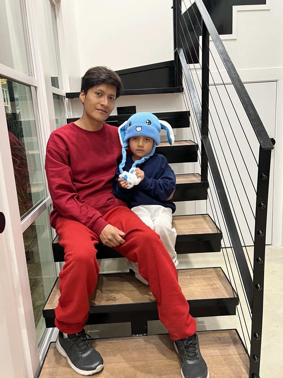 Liam Ramos with his mother