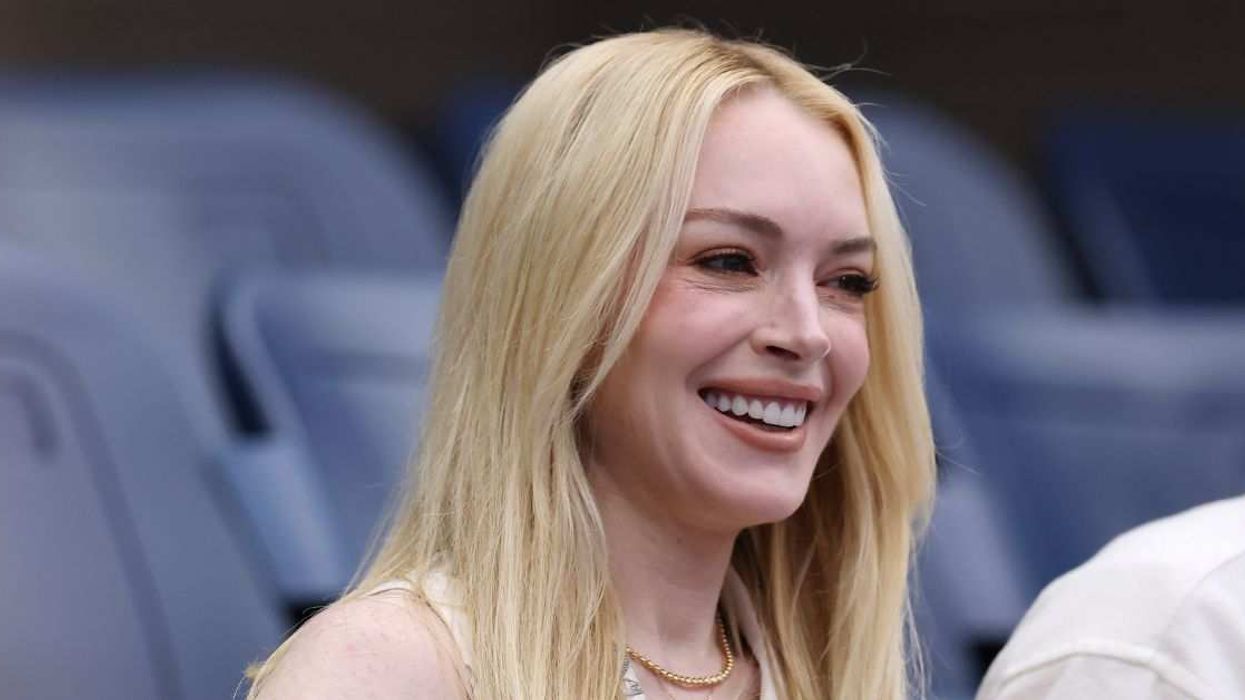 Lindsay Lohan attends the men's final during day fifteen of the 2025 US Open Tennis Championships at USTA Billie Jean King National Tennis Center.