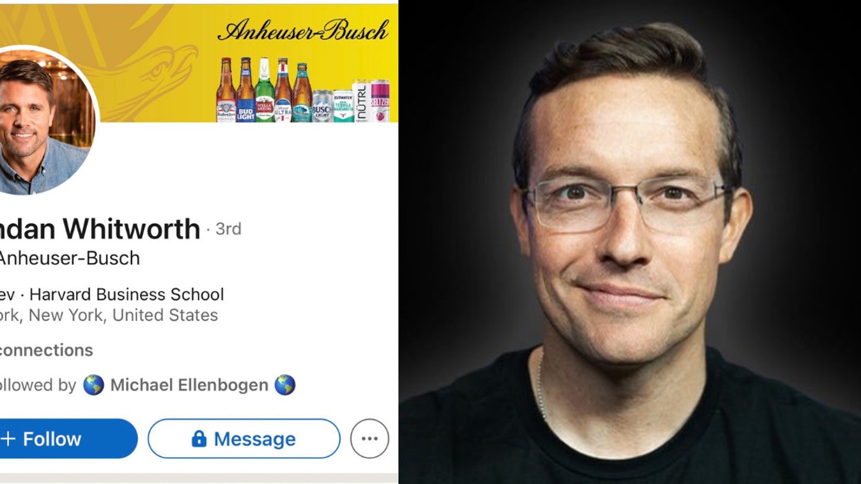 LinkedIn screenshot of Brendan Whitworth's profile; Benny Johnson