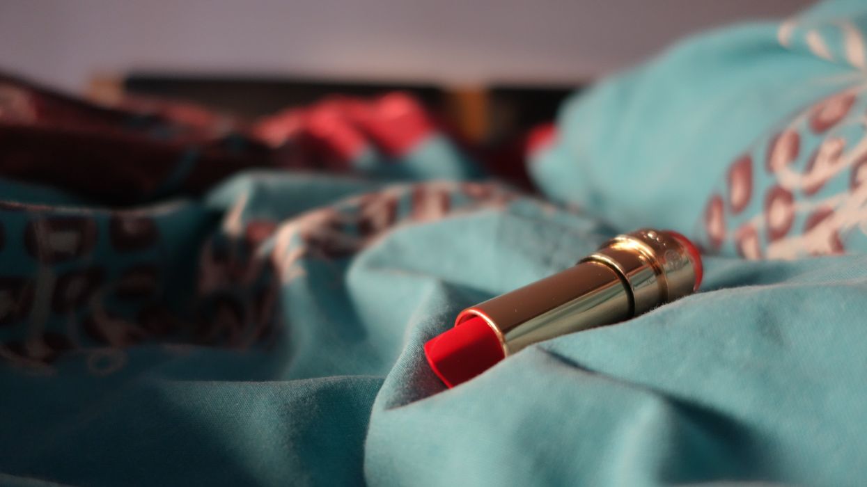 Lipstick on bedsheets