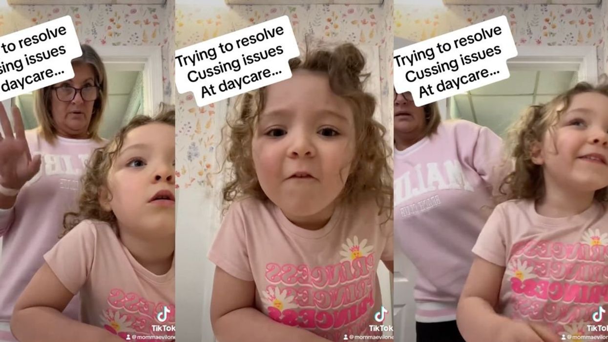 Little girl and her daycare teacher