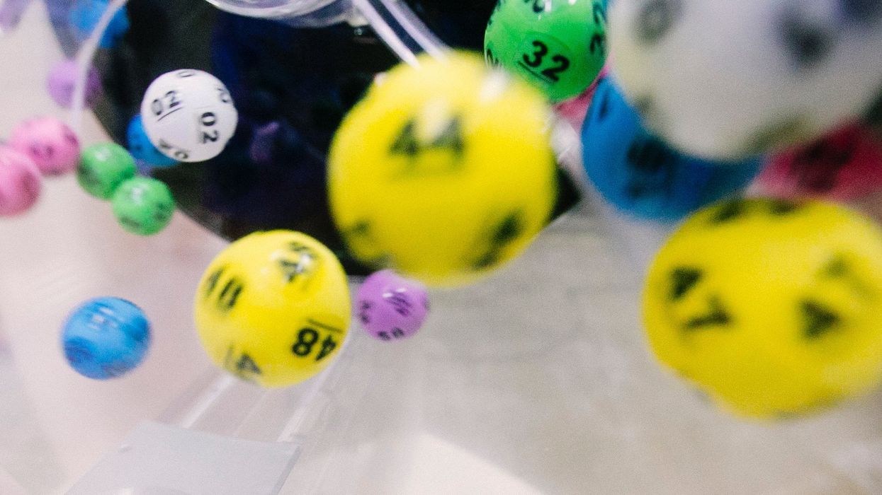 Lottery balls being thrown around