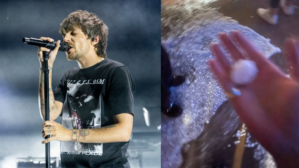 Louis Tomlinson; scene from massive hail storm at Legato's Tomlinson Show in Colorado