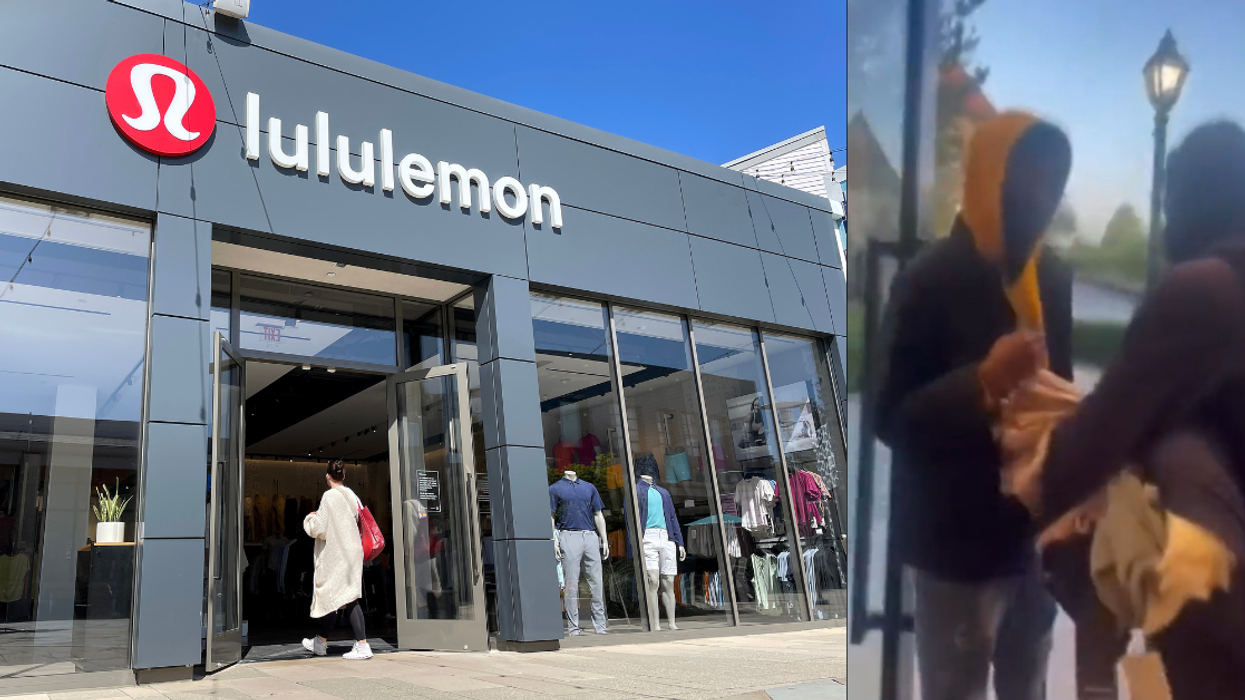 Lululemon store; screenshot of snatch and grab robbers