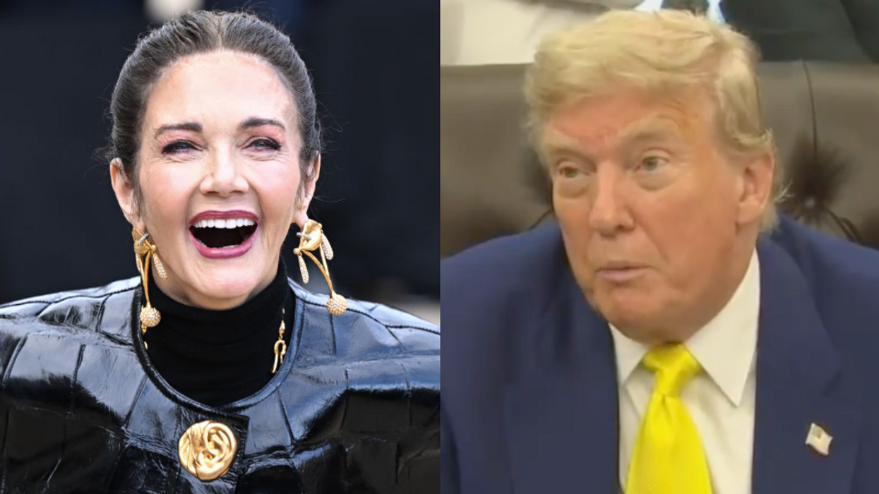 Lynda Carter; Screenshot of Donald Trump
