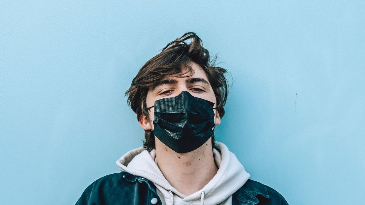 Male patient wearing medical mask