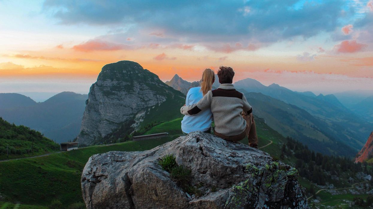 Man and woman enjoying view
