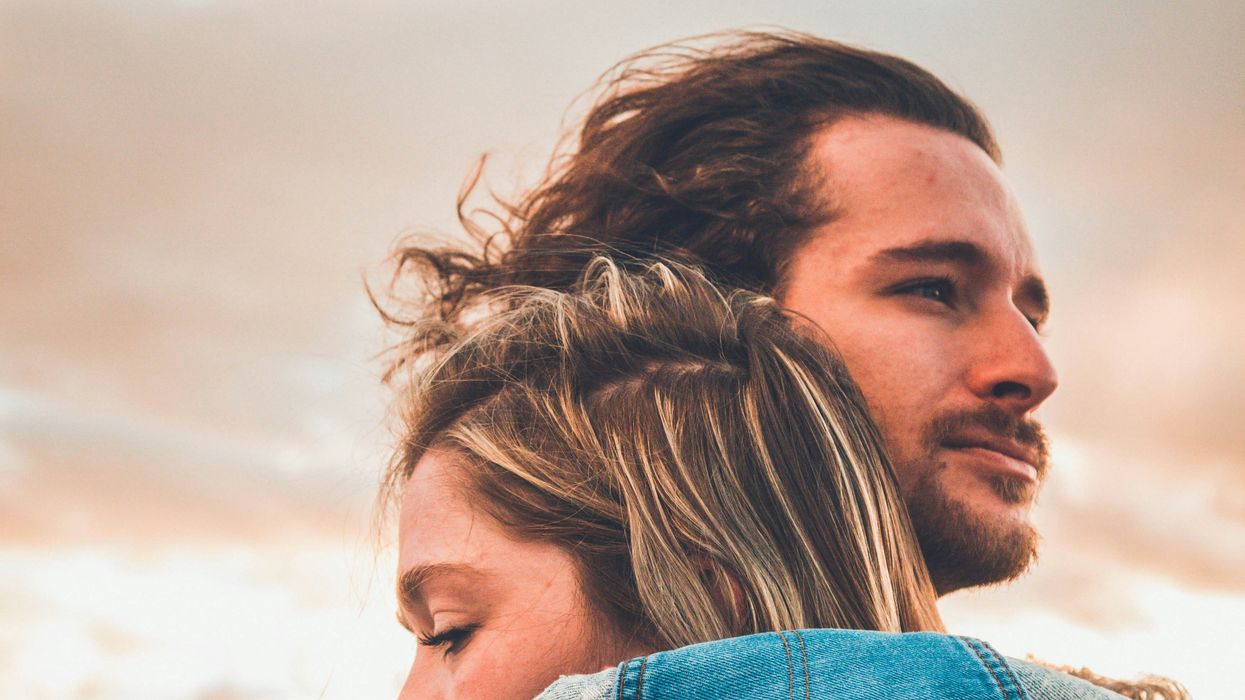 Man and woman hugging